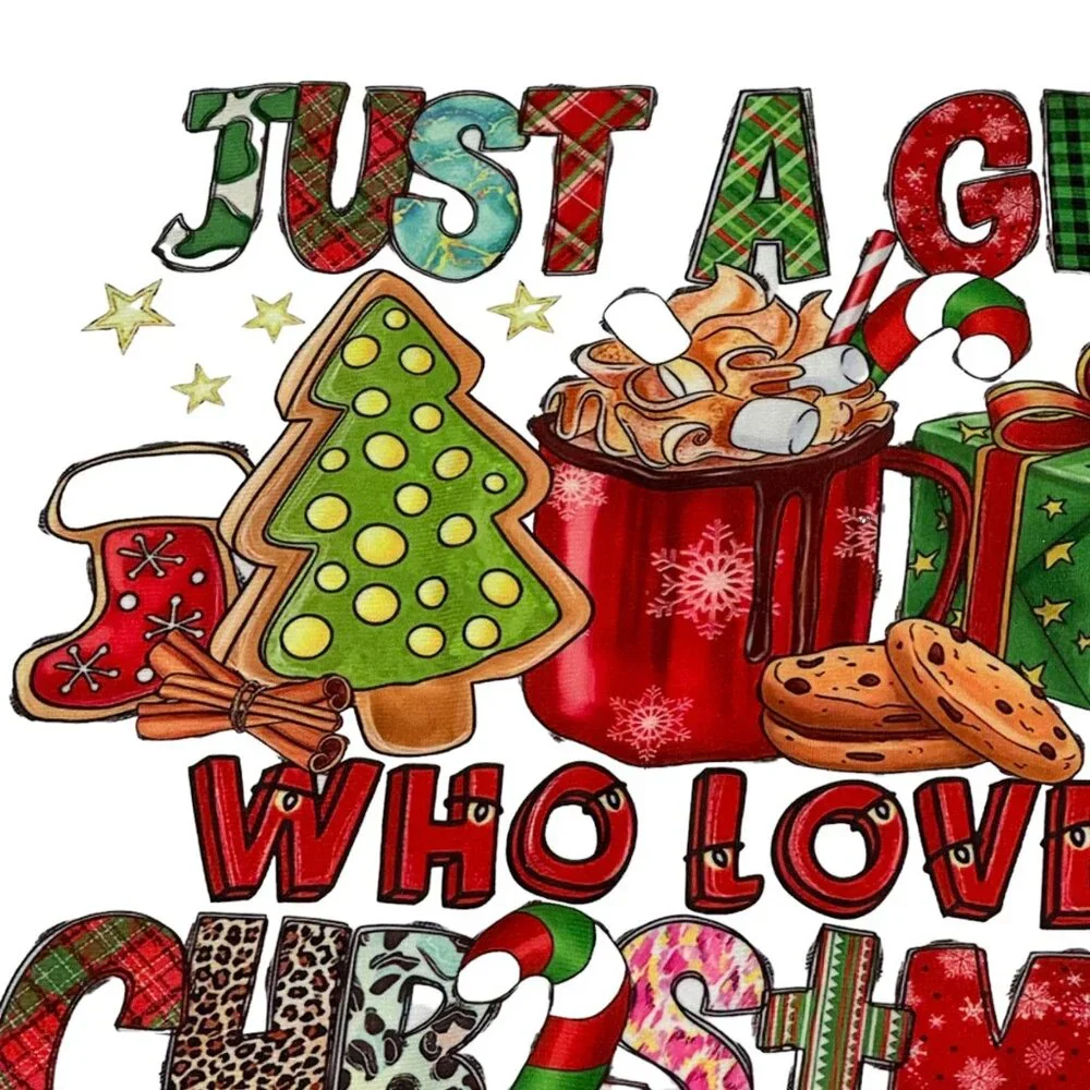 Pillow Cover Case Just A Girl Who Loves Christmas Holiday Decor Present Santa